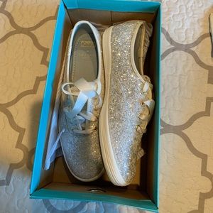 Kate Spade sparkle keds in cream
